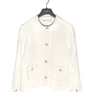 Dior White Technical Mesh Cropped Jacket